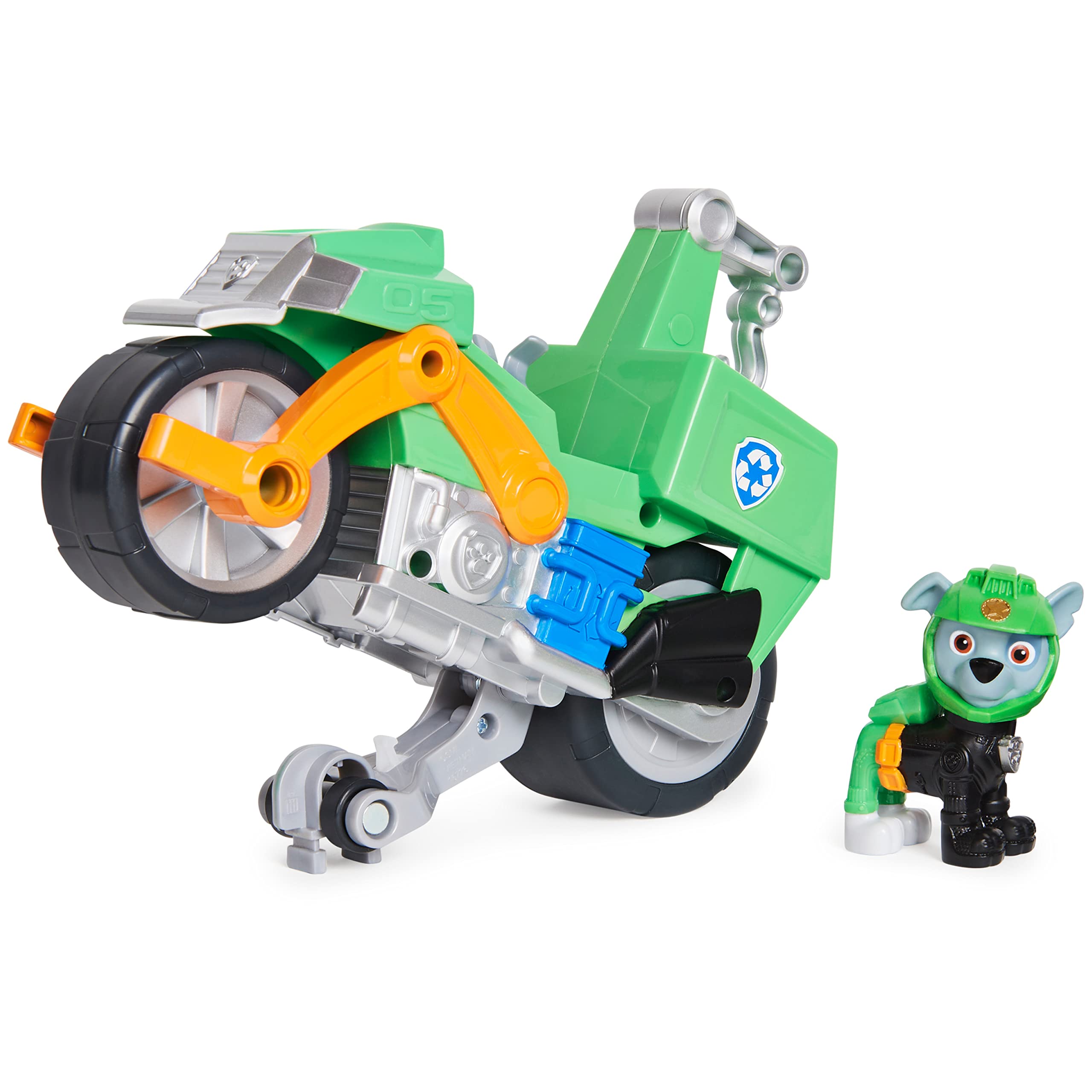 Venta Internacional-  Paw Patrol, Moto Pups Rocky's Deluxe - Vehículo De Motocicleta Con Función Wheelie Y Figura