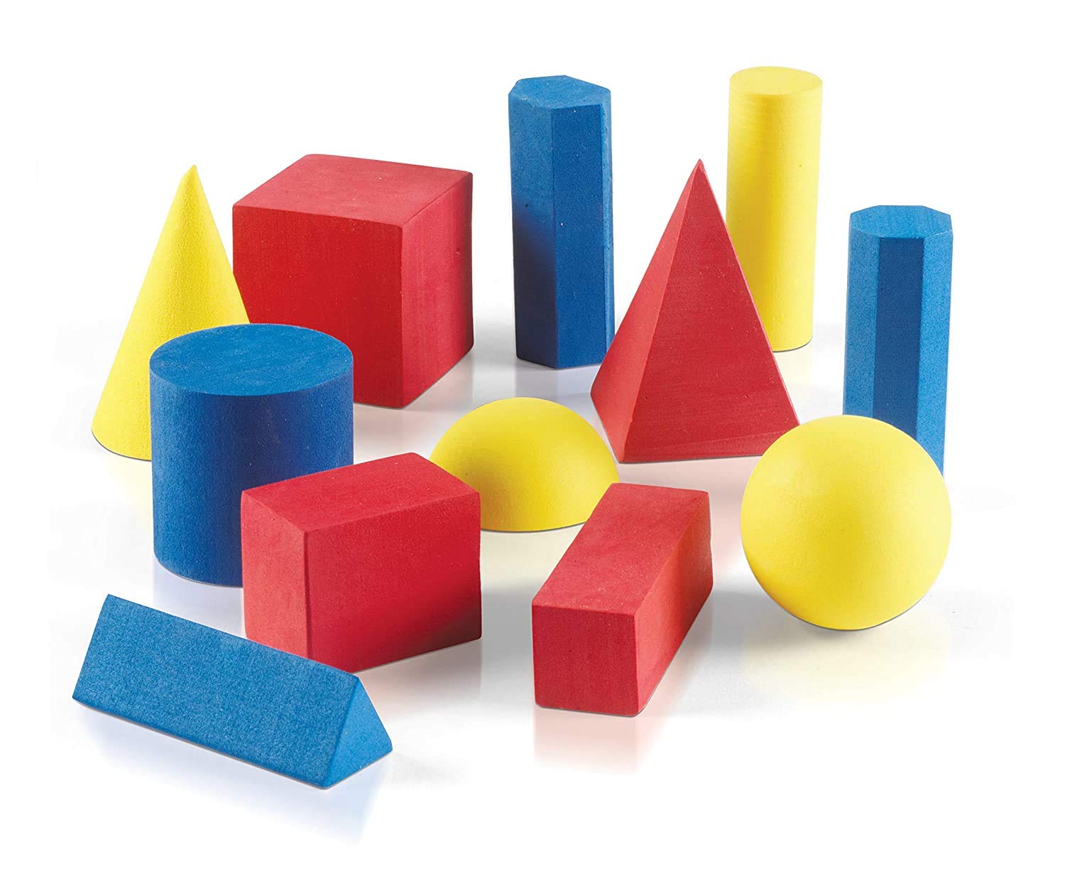 Venta Internacional-  Hand2mind 40133 Bloques Geométricos Sólidos De Espuma, Colores Surtidos, Formas 3d (juego De 12)