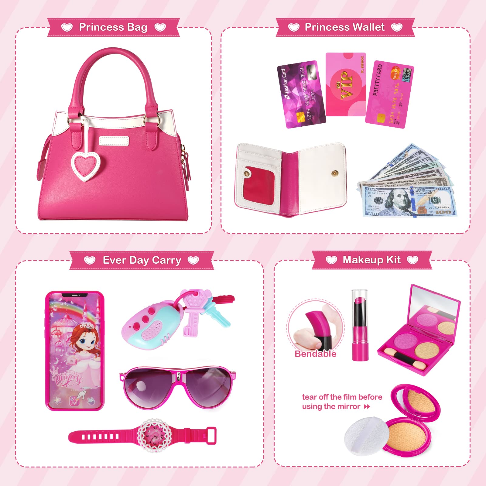 Foto 4 pulgar | Venta Internacional - Monedero Pretend Play Shemira Play Para Niñas Con Accesorios 3-8