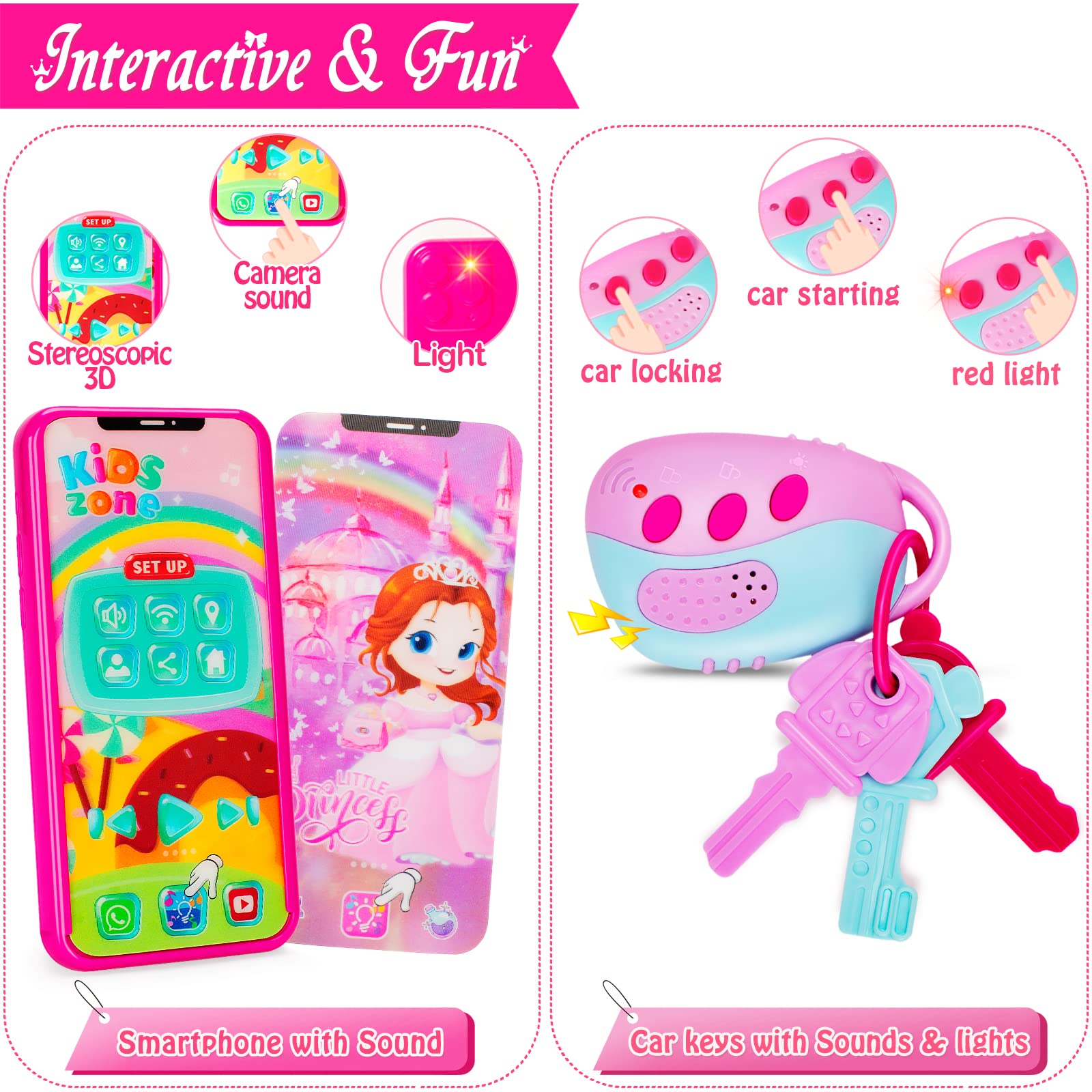 Foto 4 pulgar | Venta Internacional - Monedero Officygnet Play Para Niñas De 3 A 8 Años Con Accesorios