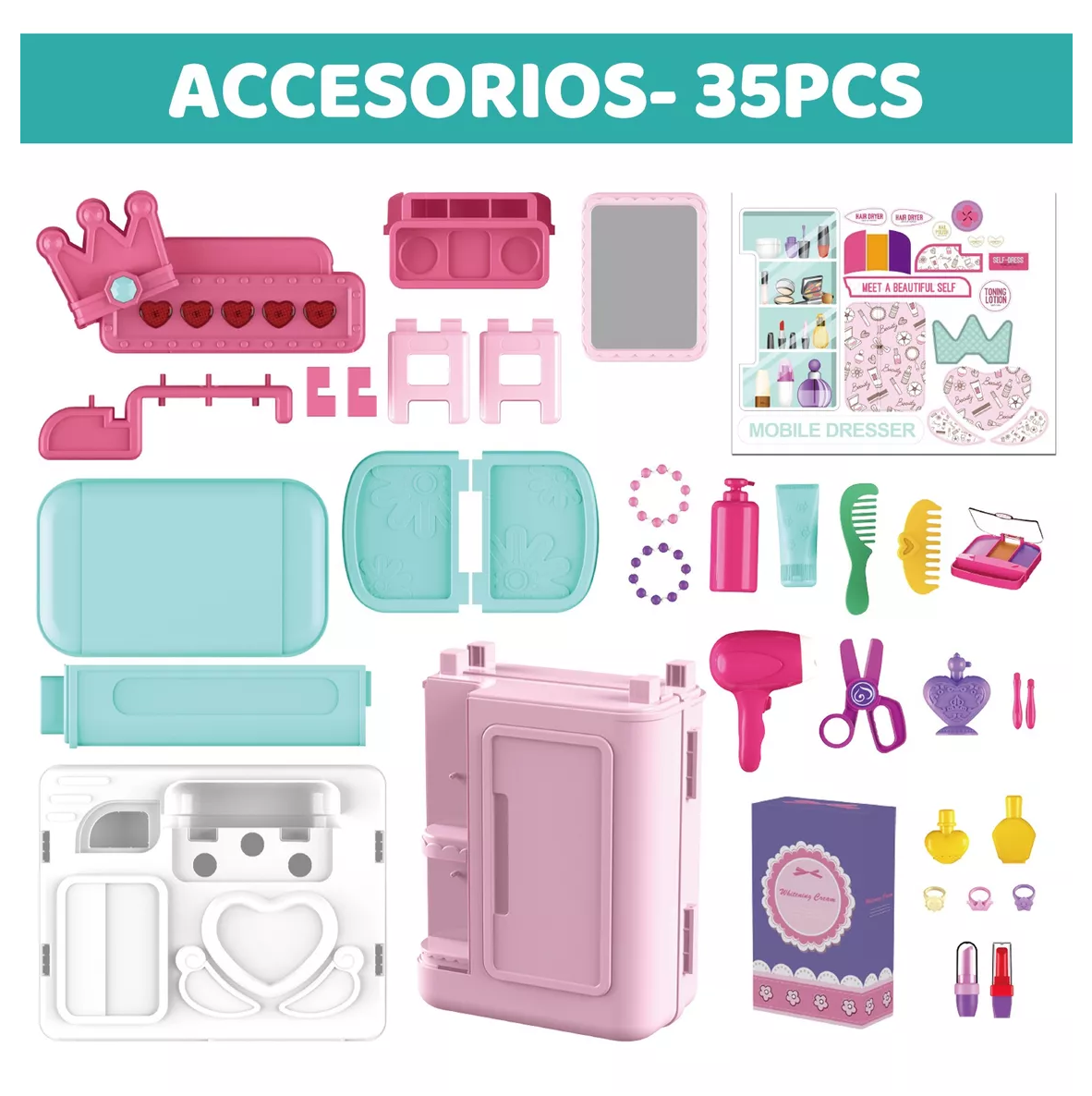Foto 5 pulgar | Tocador Para Niñas Belleza 4 En 1