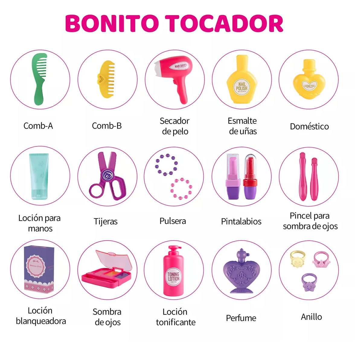 Foto 6 pulgar | Tocador Para Niñas Belleza 4 En 1
