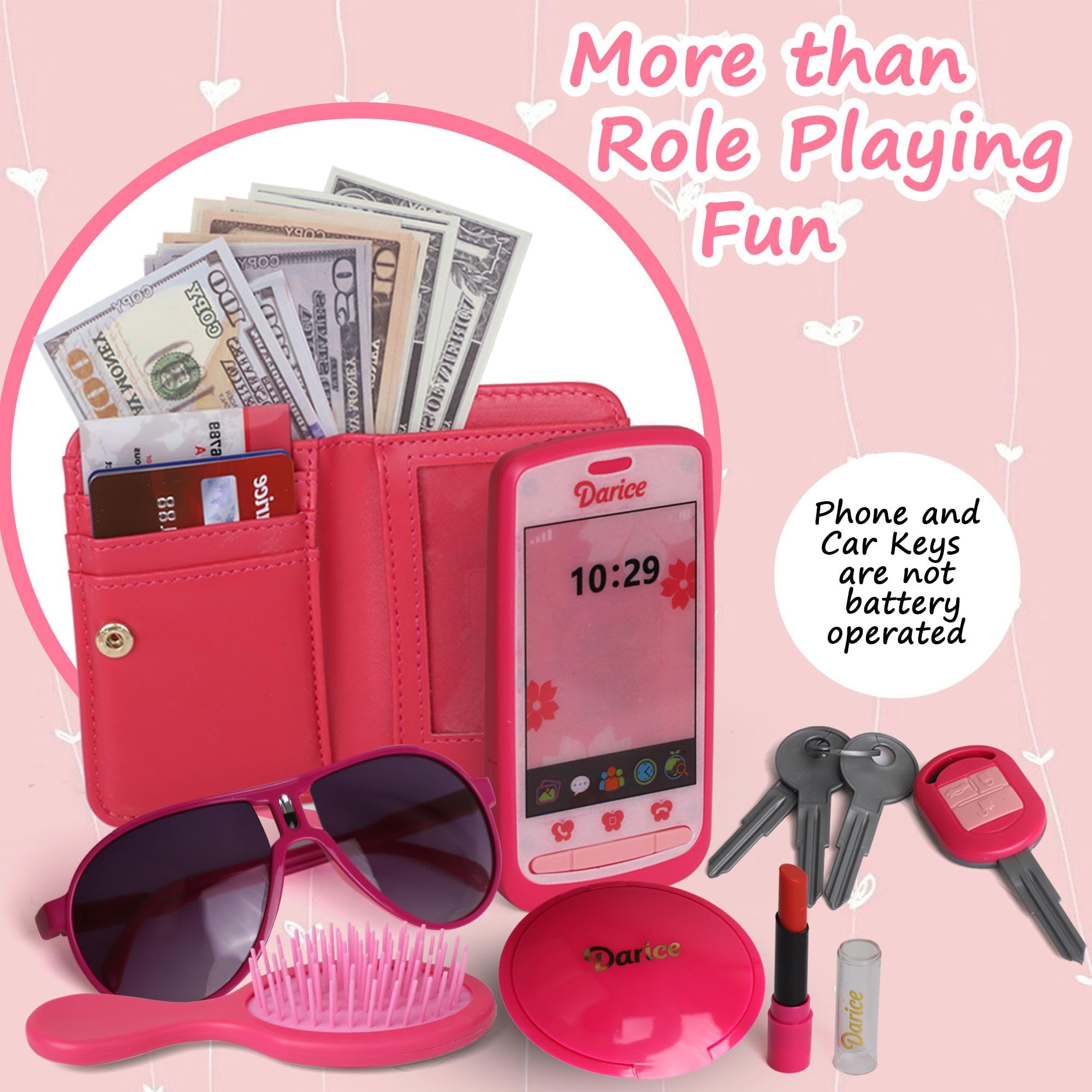 Foto 3 pulgar | Monedero Pretend Play Purse Darice  con Accesorios para Niñas - Venta Internacional