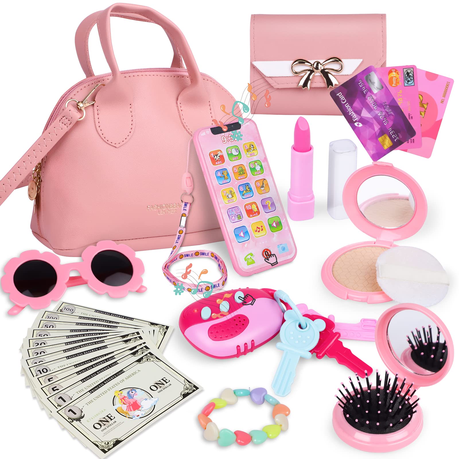 Monedero Toy Play Learn2m Para Niñas De 3 A 6 Años Con Set De Maquillaje - Venta Internacional.