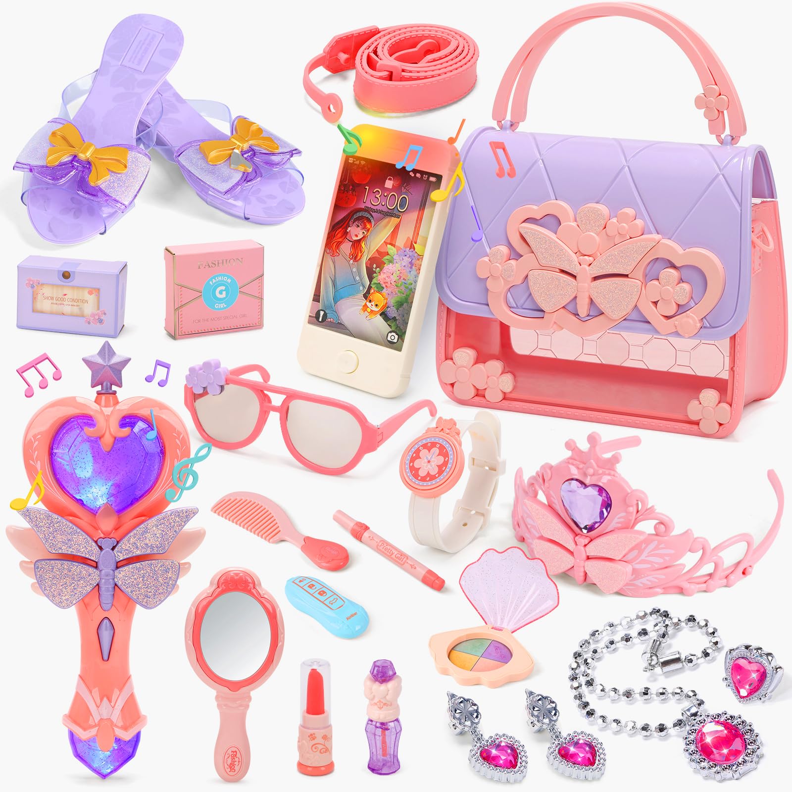 Foto 2 pulgar | Set De Monedero De Juego Cute Stone Para Niñas Pequeñas Con Bolso, Tacones Y Más - Venta Internacional.