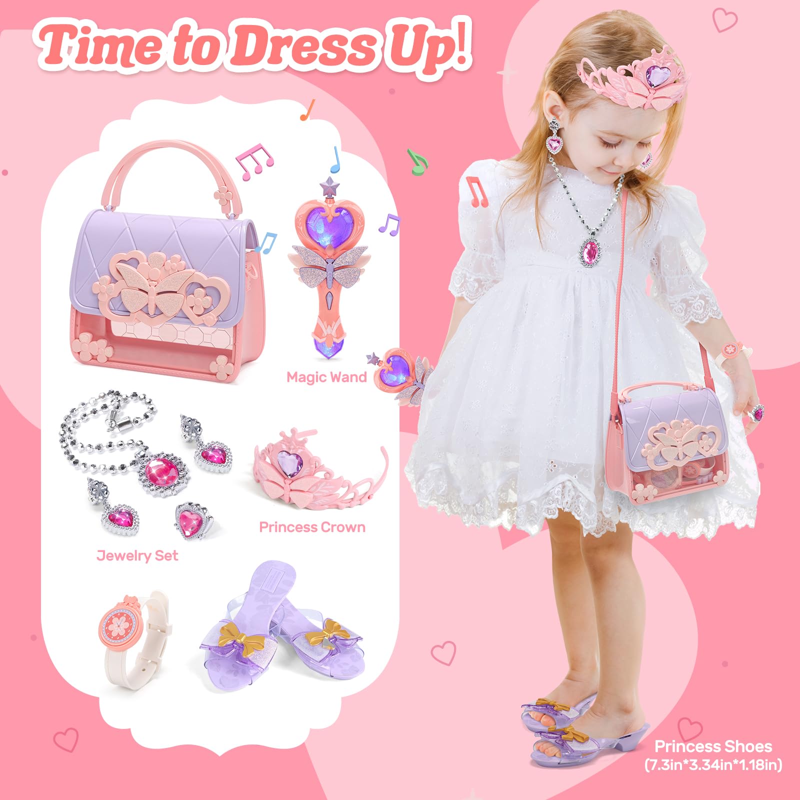 Foto 5 pulgar | Set De Monedero De Juego Cute Stone Para Niñas Pequeñas Con Bolso, Tacones Y Más - Venta Internacional.