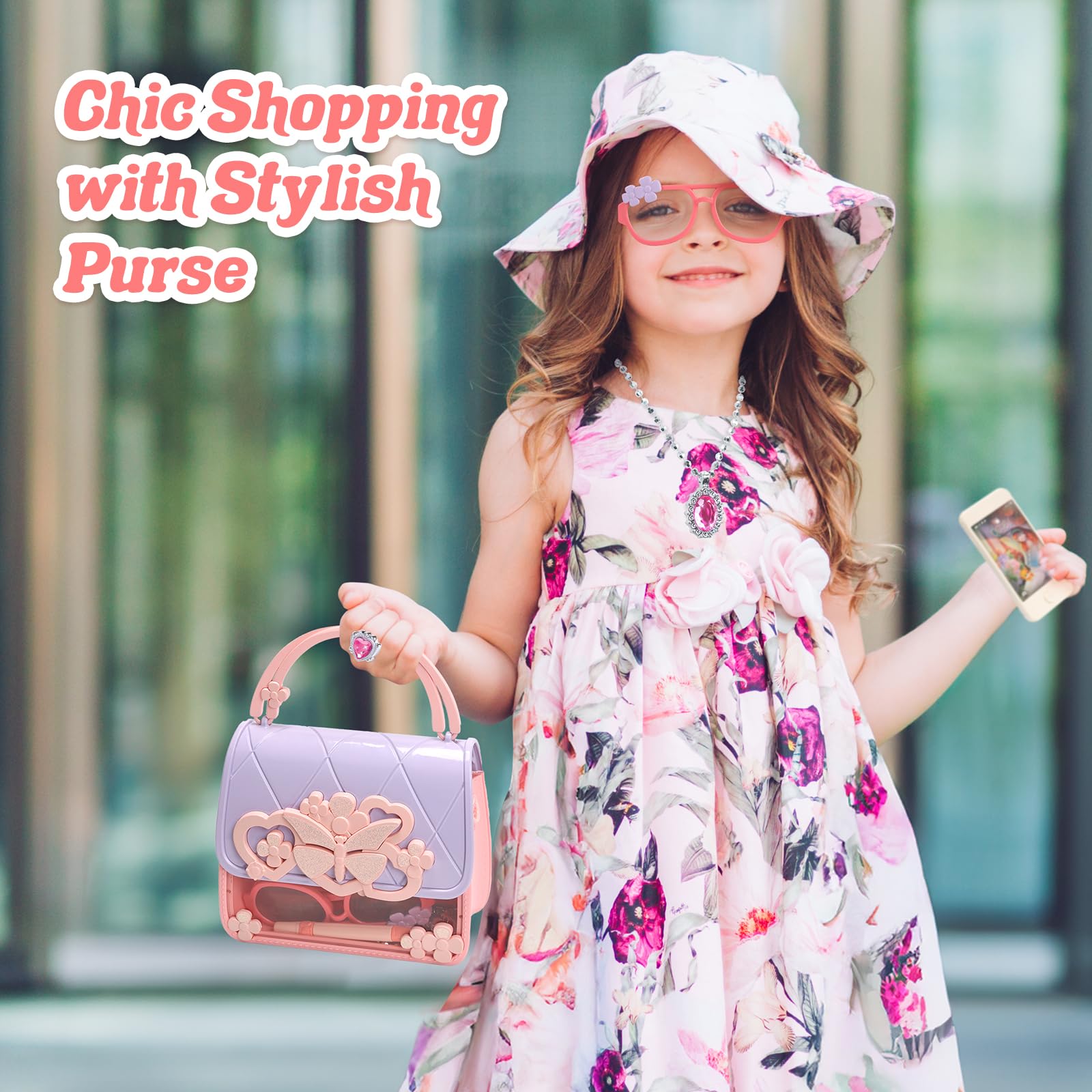 Foto 7 pulgar | Set De Monedero De Juego Cute Stone Para Niñas Pequeñas Con Bolso, Tacones Y Más - Venta Internacional.