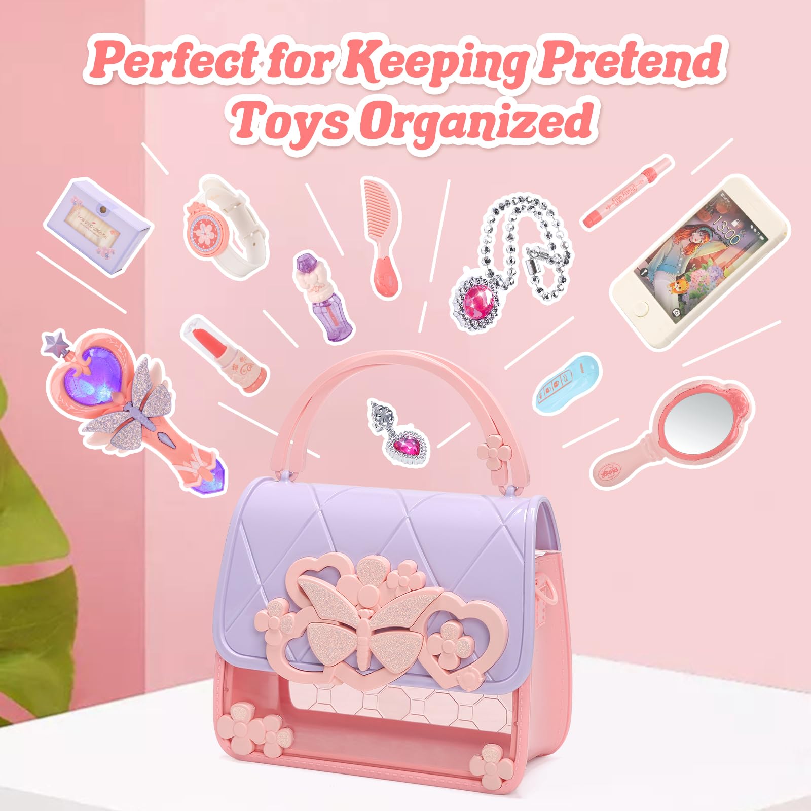 Foto 8 pulgar | Set De Monedero De Juego Cute Stone Para Niñas Pequeñas Con Bolso, Tacones Y Más - Venta Internacional.