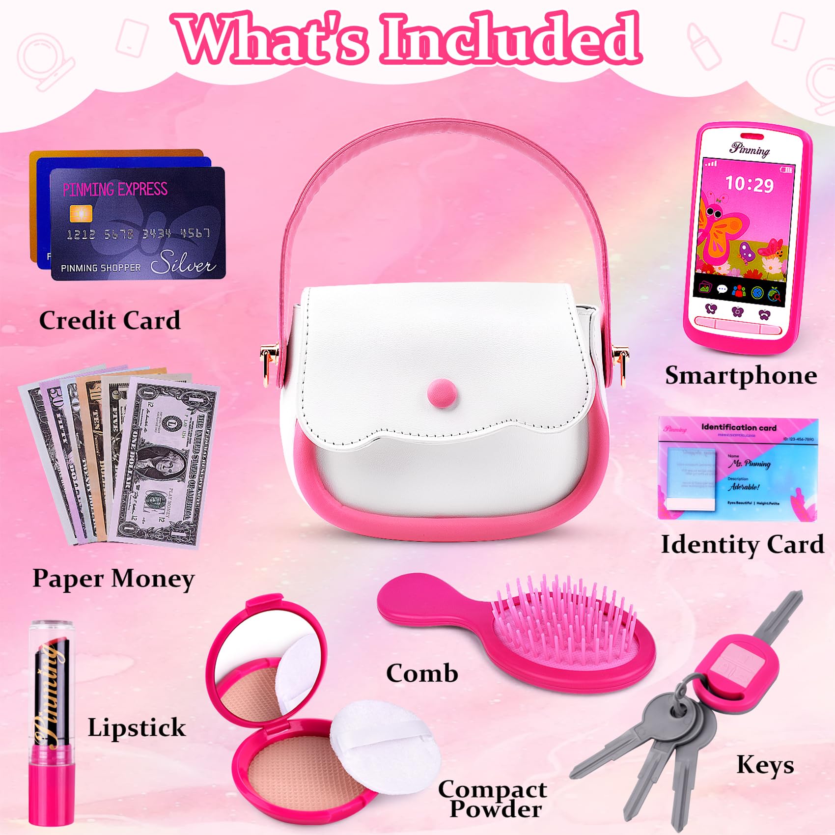 Foto 3 pulgar | Monedero De Juguete Gjzz Play Para Niñas Con Set De Maquillaje De 3 A 7 Años - Venta Internacional.