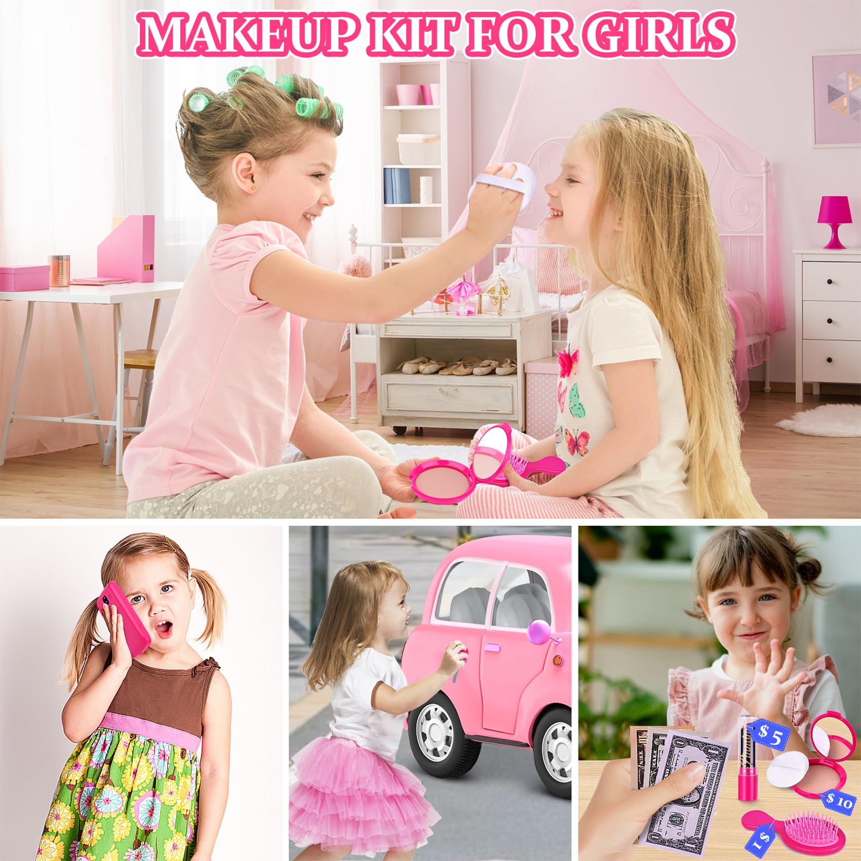Foto 5 pulgar | Monedero De Juguete Gjzz Play Para Niñas Con Set De Maquillaje De 3 A 7 Años - Venta Internacional.