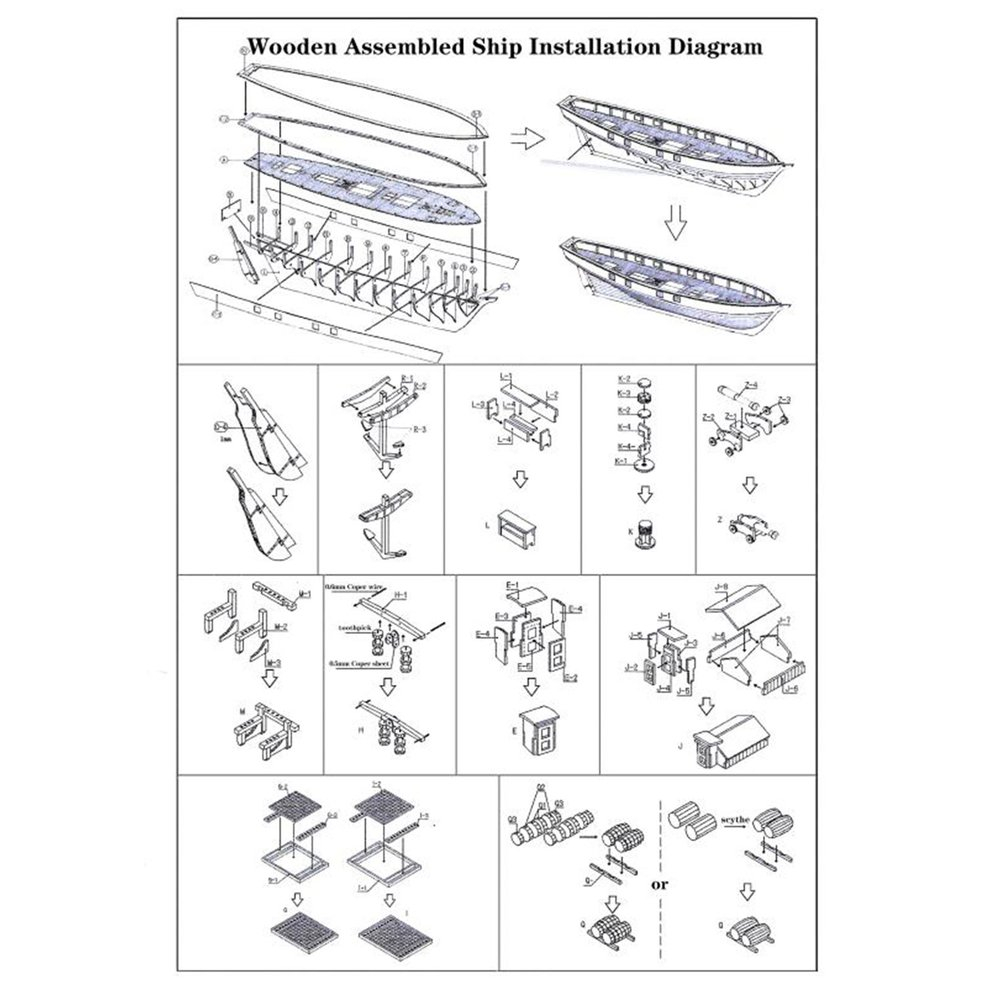 Foto 3 pulgar | Kit De Construcción De Maquetas De Barco De Madera Para Montaje De Maquetas De Barcos Harve - Venta Internacional.