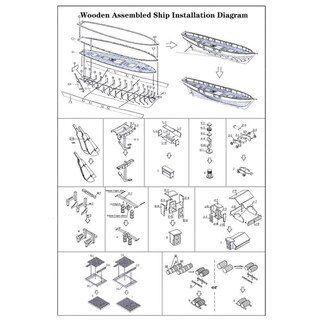 Foto 2 | Kit De Construcción De Maquetas De Barco De Madera Para Montaje De Maquetas De Barcos Harve - Venta Internacional.