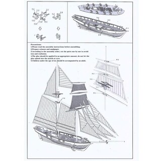 Foto 3 | Kit De Construcción De Maquetas De Barco De Madera Para Montaje De Maquetas De Barcos Harve - Venta Internacional.