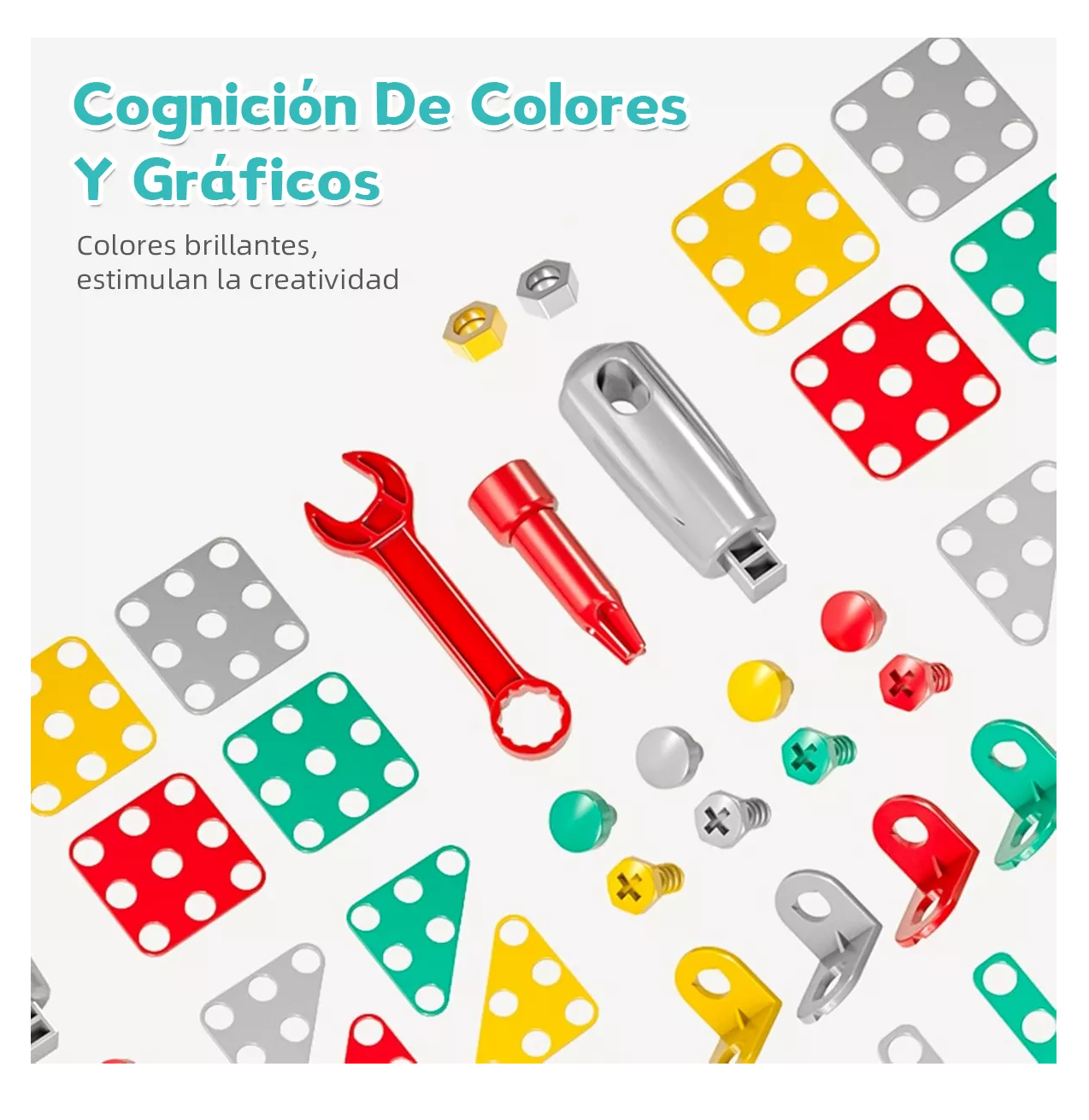 Foto 5 pulgar | Caja De Herramientas De Juguete Para Niños 225 Pcs Educativos Verde