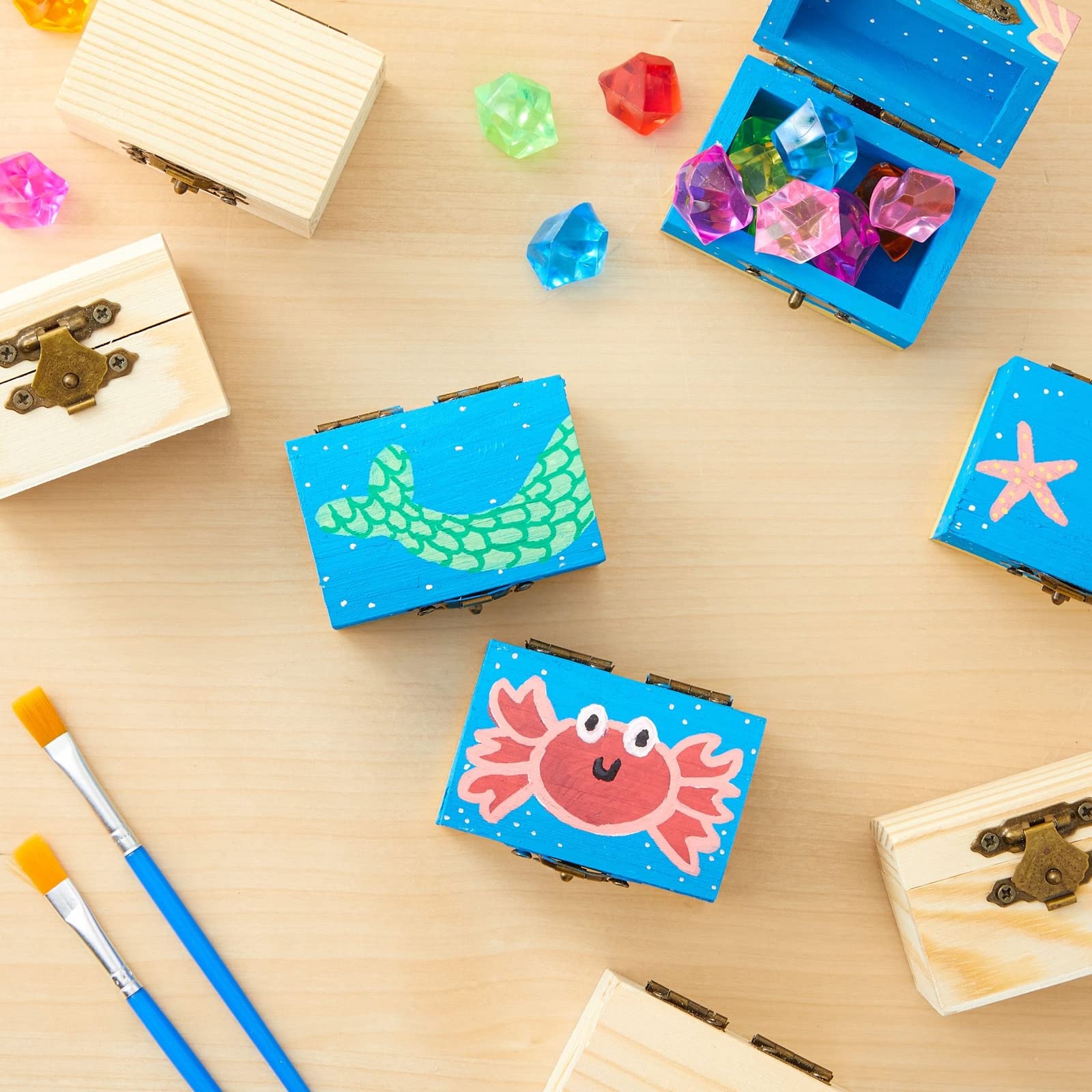 Foto 3 | Cajas De Madera Juvale Treasure Box Diy Arts Crafts, Paquete De 12 - Venta Internacional.