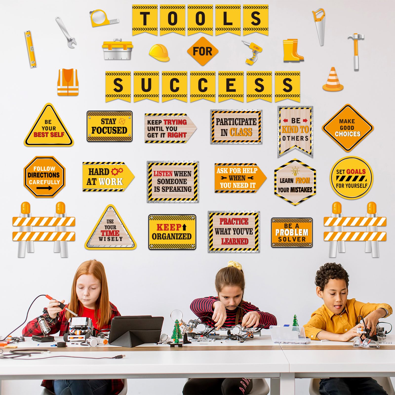 Foto 3 | Juego De Tablones De Anuncios De Construcción Outus Con 47 Piezas Para Niños - Venta Internacional.