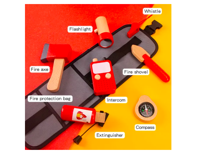 Foto 5 pulgar | Riñonera Xtellar De Bombero De Madera Para Niños Juego De Rol