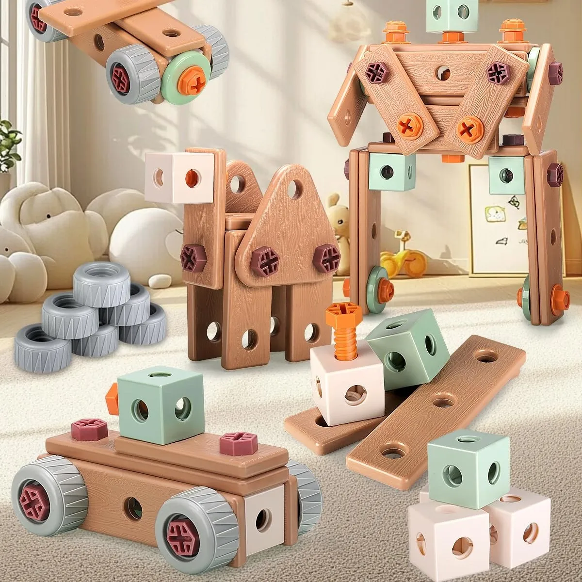 Foto 5 pulgar | 147pcs Juguetes Caja De Herramientas Belug  Naranja Verde