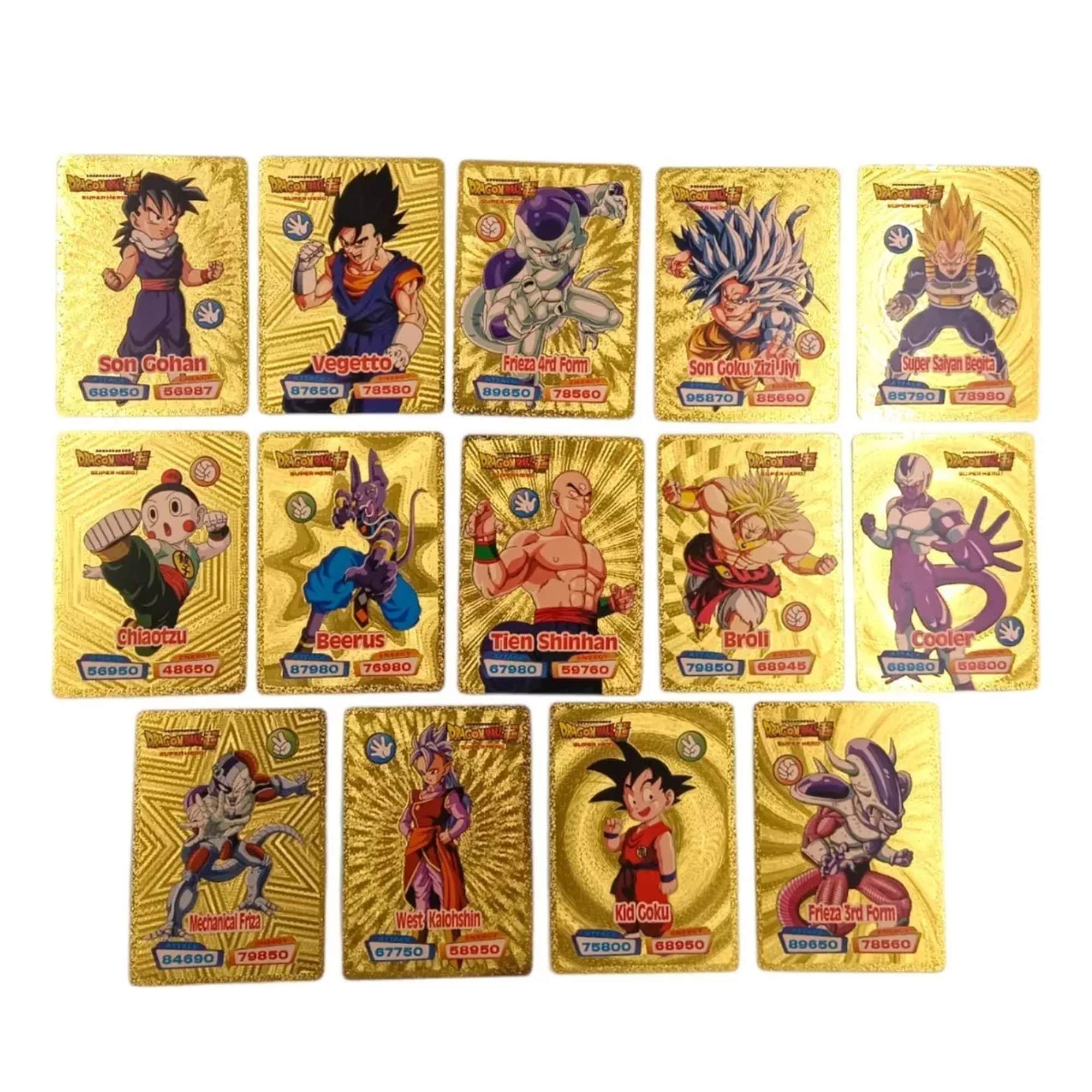 Foto 6 pulgar | Juego De Cartas Tarjetas Dragon Ball Doradas Colección 55pz