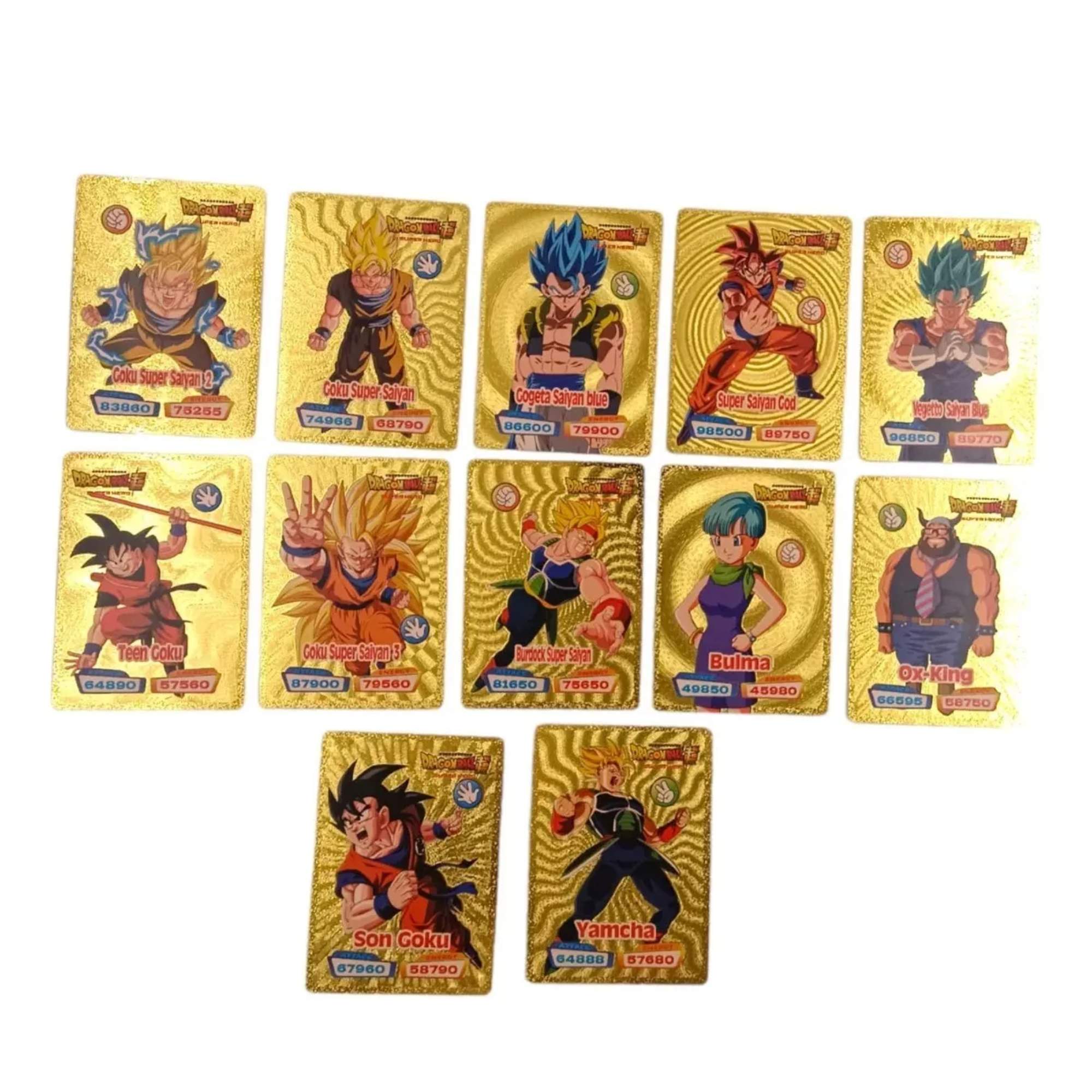 Foto 7 pulgar | Juego De Cartas Tarjetas Dragon Ball Doradas Colección 55pz