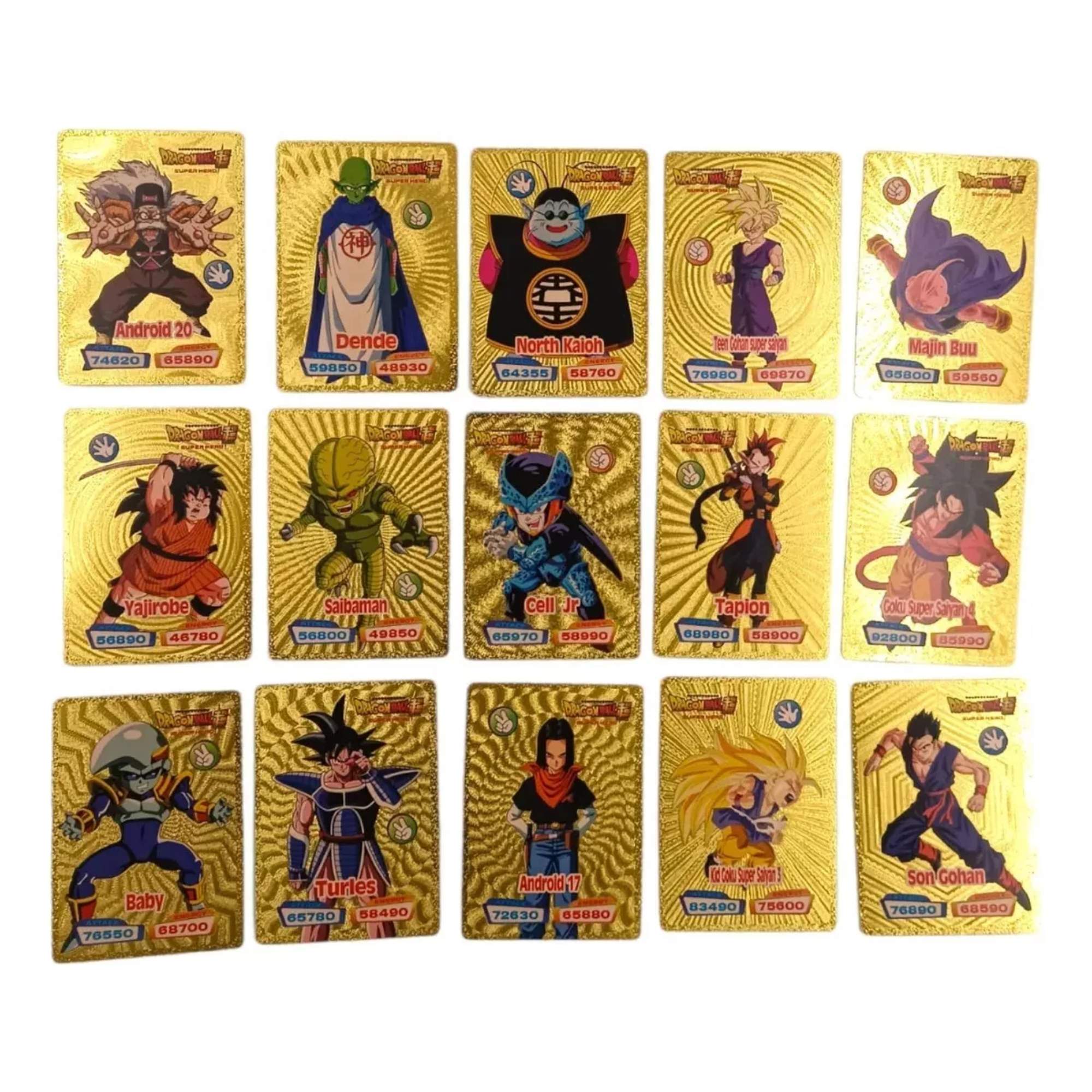 Foto 9 pulgar | Juego De Cartas Tarjetas Dragon Ball Doradas Colección 55pz