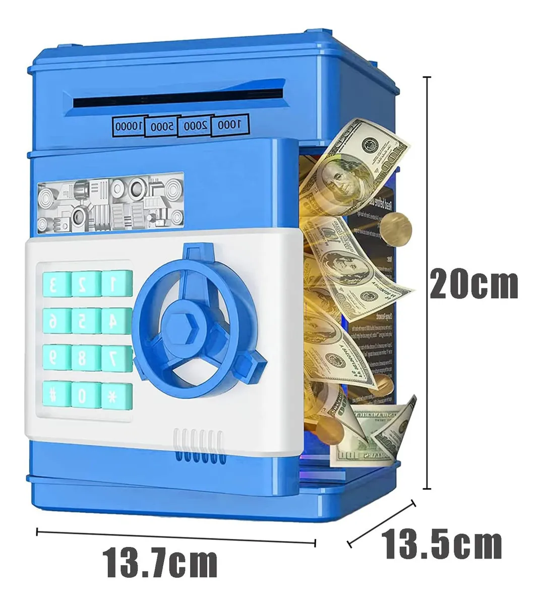 Foto 3 pulgar | Alcancía Electrónica Infantil Con Contraseña, Monedas Y Billetes Para Niños Color Azul