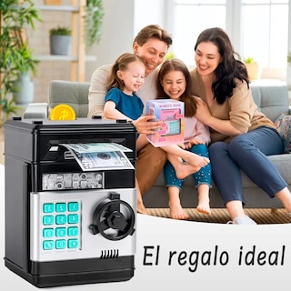 Foto 5 | Alcancía Electrónica Infantil Con Contraseña, Monedas Y Billetes Para Niños Color Negro
