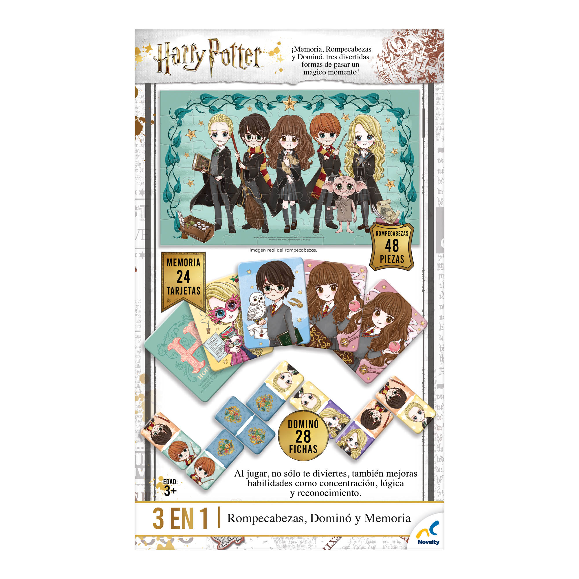 Foto 5 pulgar | Set De Juegos 3 En 1 Para Niños De Harry Potter - Novelty