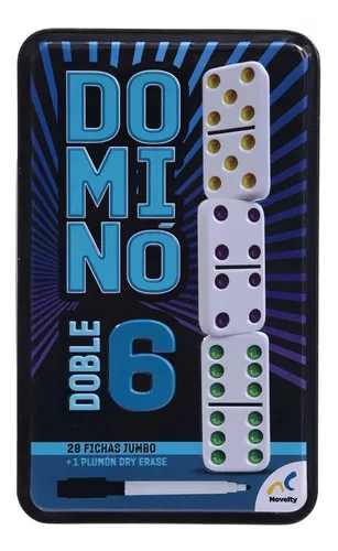 Foto 2 pulgar | Juego De Mesa Novelty Domino Doble 6 Con 28 Fichas Jumbo