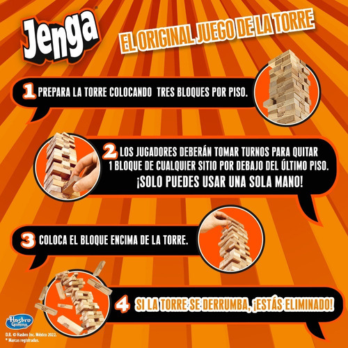 Foto 4 pulgar | Juego de Apilar Hasbro Jenga Clásico