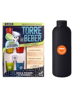 Foto 1 | Juego De Mesa Torre Del Beber Atrevete A Jugarlo Novelty 18 + Termo De Agua Güish
