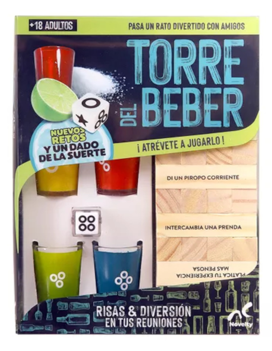 Foto 3 pulgar | Juego De Mesa Torre Del Beber Atrevete A Jugarlo Novelty 18 + Termo De Agua Güish