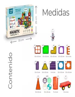 Foto 3 | Bloques Magnéticos De Construcción 149pzas + Termo De Agua Güish