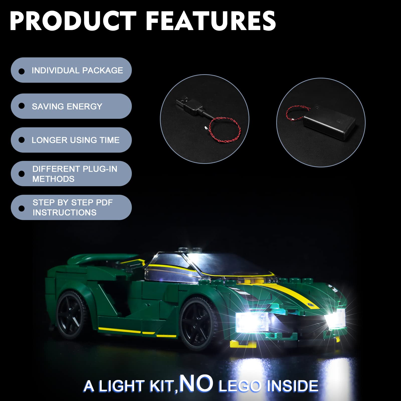 Foto 5 pulgar | Kit De Luces Led Para Lego Speed Champions Lotus Evija 76907 - Venta Internacional.