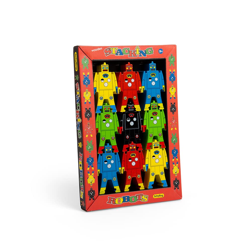 Foto 3 pulgar | Robots Apilables Schylling De Madera, 9 Unidades, Niños A Partir De 3 Años - Venta Internacional.