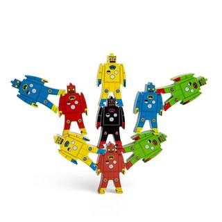 Foto 3 | Robots Apilables Schylling De Madera, 9 Unidades, Niños A Partir De 3 Años - Venta Internacional.