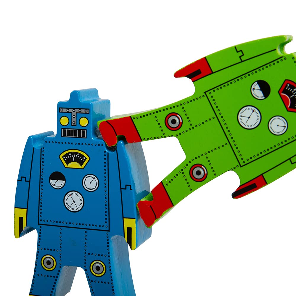 Foto 5 pulgar | Robots Apilables Schylling De Madera, 9 Unidades, Niños A Partir De 3 Años - Venta Internacional.