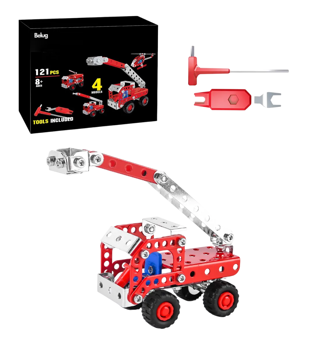 Foto 1 | Juguetes  Belug De Metal Para Niños Montaje Dducativo 1 En 4 Rojo Pikachu