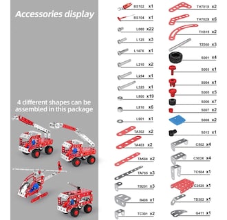 Foto 2 | Juguetes Belug De Metal Para Niños Montaje Dducativo 1 En 4 Rojo Pikachu