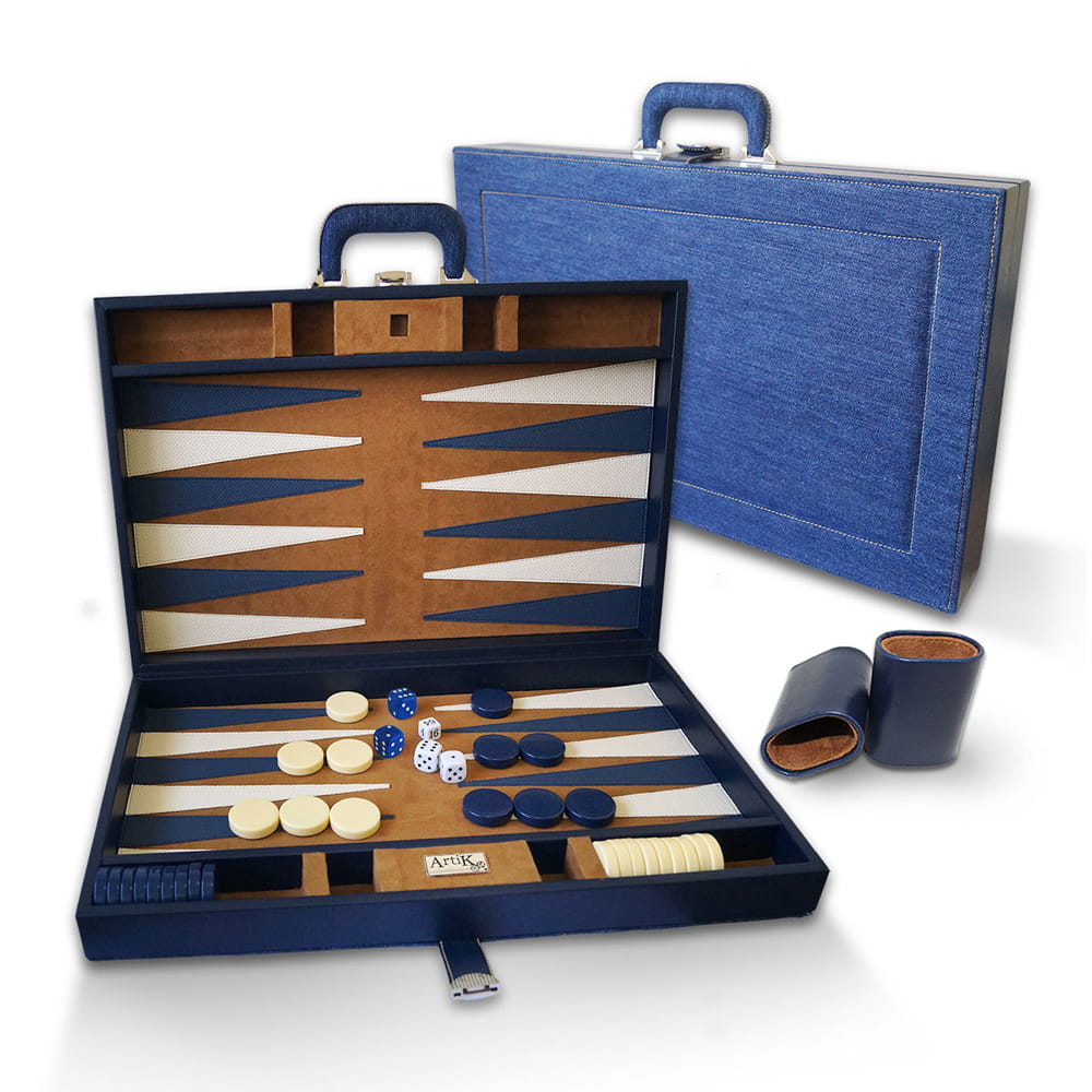 Backgammon Jumbo Mezclilla Artik color Azul