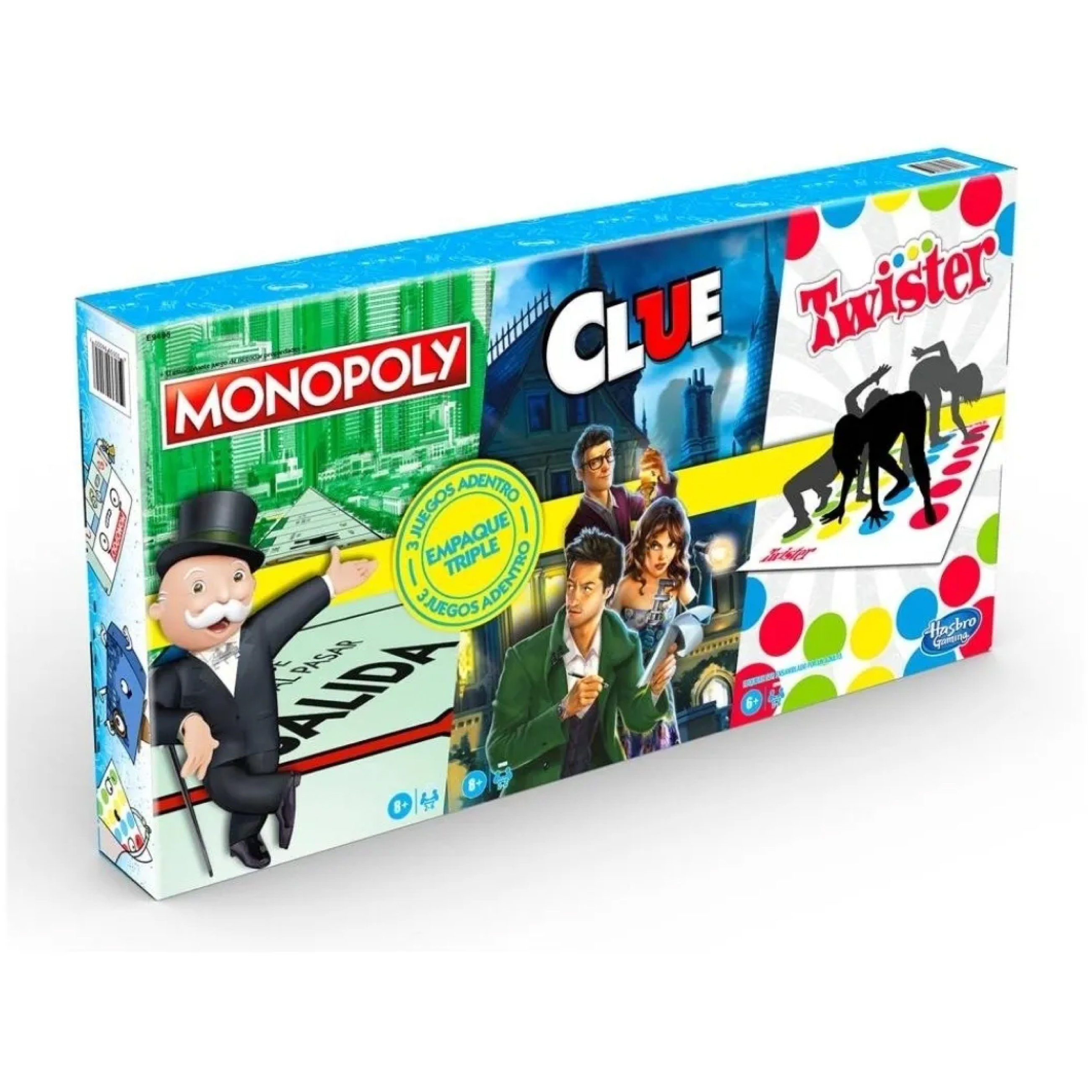 Foto 2 pulgar | Juegos de Mesa Hasbro E9495 Triple Pack Monopoly Clue y Twister