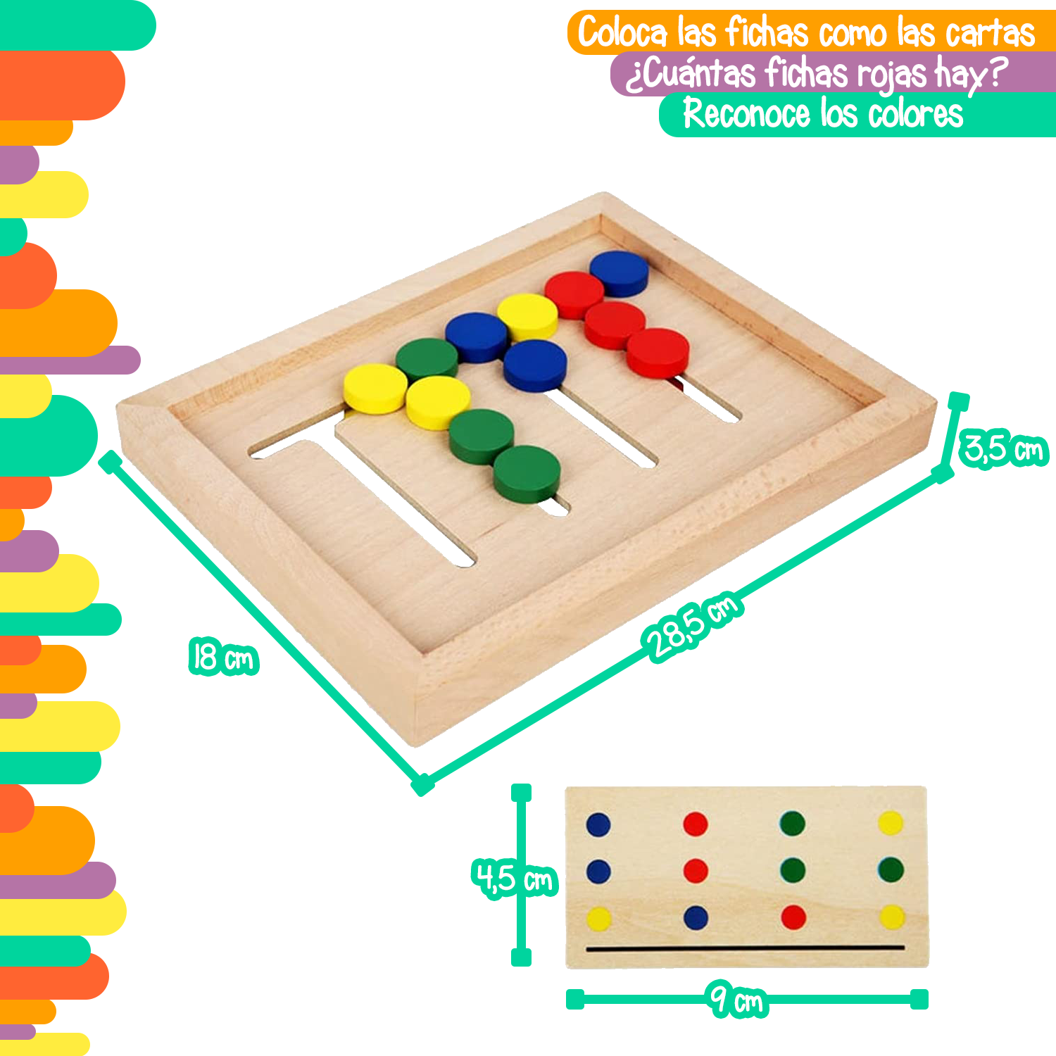 Foto 2 | Tablero De Combinación Tipo Rompecabezas Con Bloques Deslizantes De Madera En 4 Colores