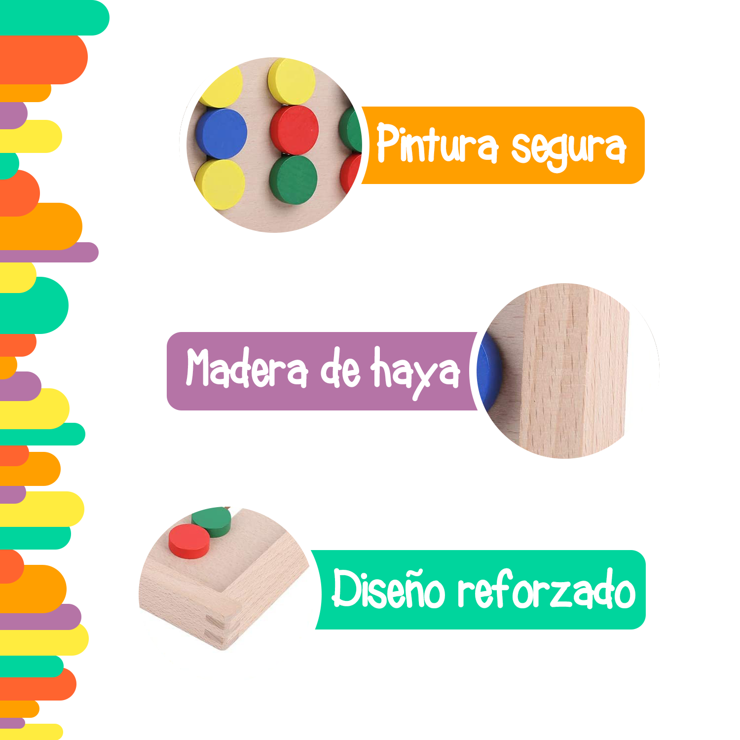 Foto 6 pulgar | Tablero De Combinación Tipo Rompecabezas Con Bloques Deslizantes De Madera En 4 Colores