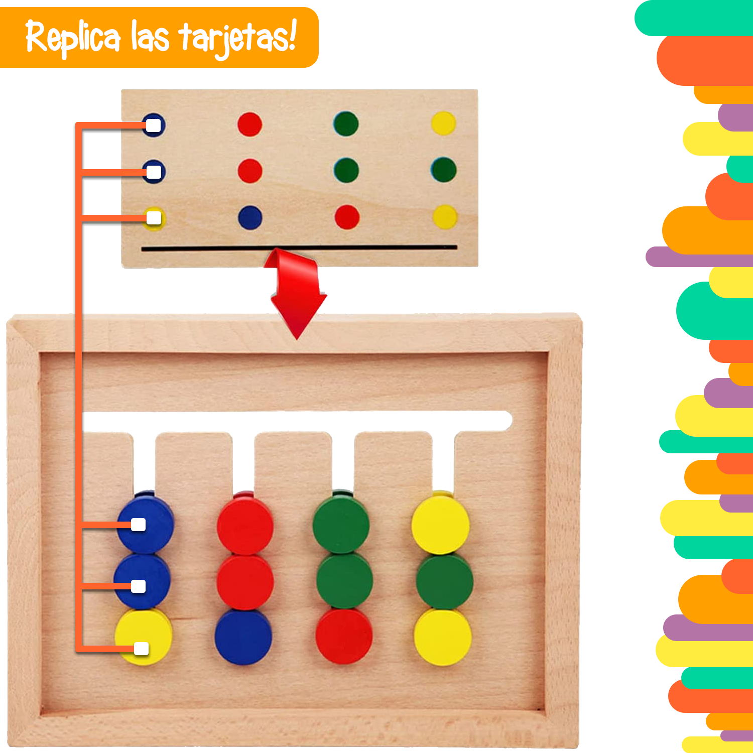 Foto 7 pulgar | Tablero De Combinación Tipo Rompecabezas Con Bloques Deslizantes De Madera En 4 Colores