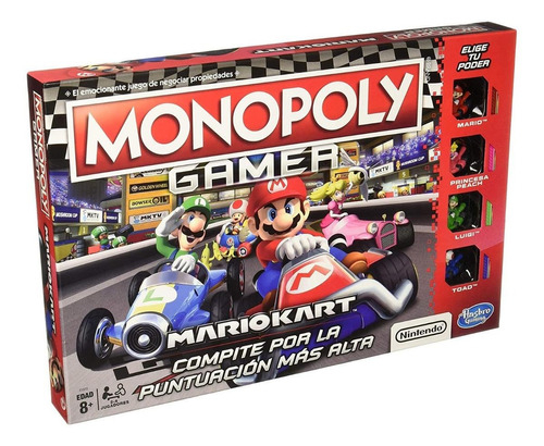 Foto 2 pulgar | Juego de Mesa Monopoly Gamer Mario Kart Hasbro E1870