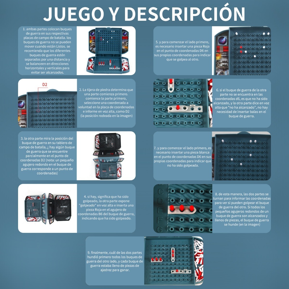 Foto 4 pulgar | Juego de Mesa de Gaming Battleship Clásico Español M273