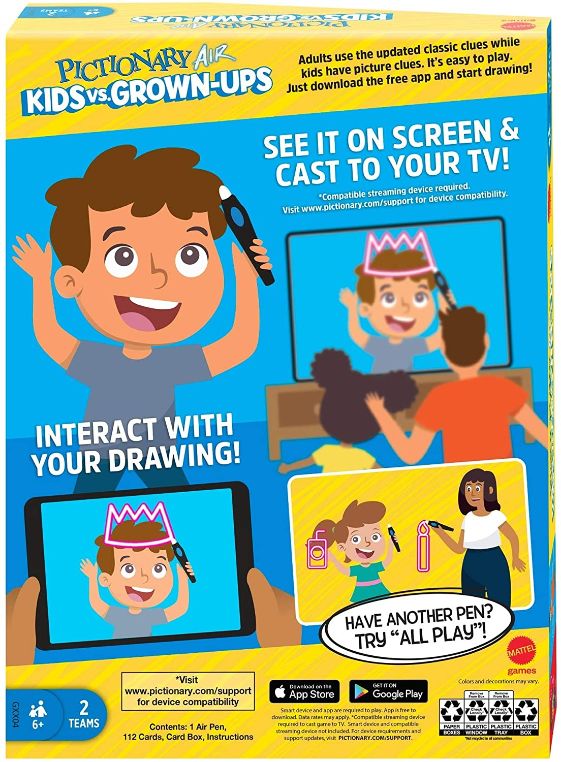 Foto 5 | Pictionary Air Kids Vs Grown-Ups Juego de Dibujo Familiar - Venta Internacional