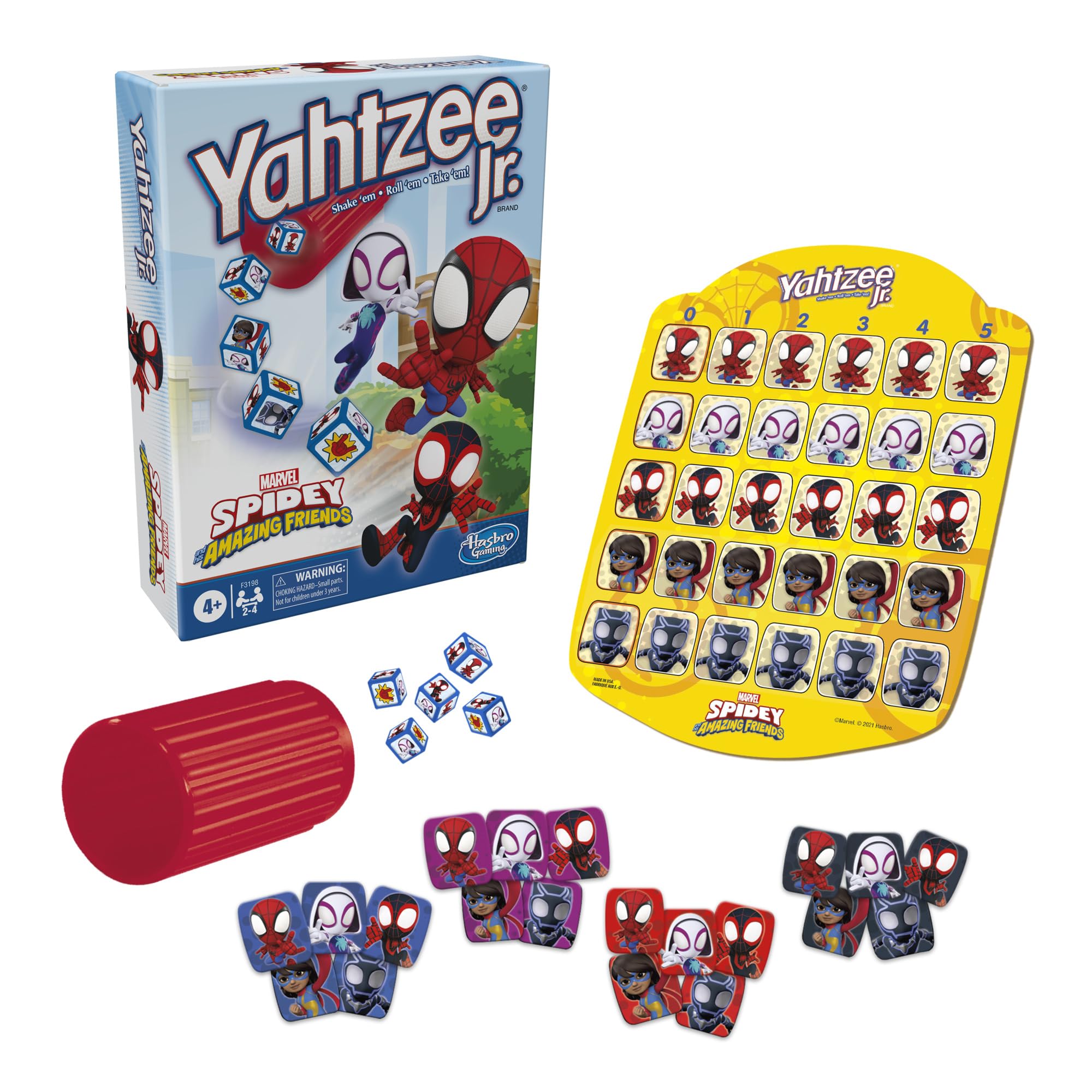 Foto 4 pulgar | Venta Internacional - Juego De Mesa Hasbro Gaming Yahtzee Jr. Marvel Spidey Friends