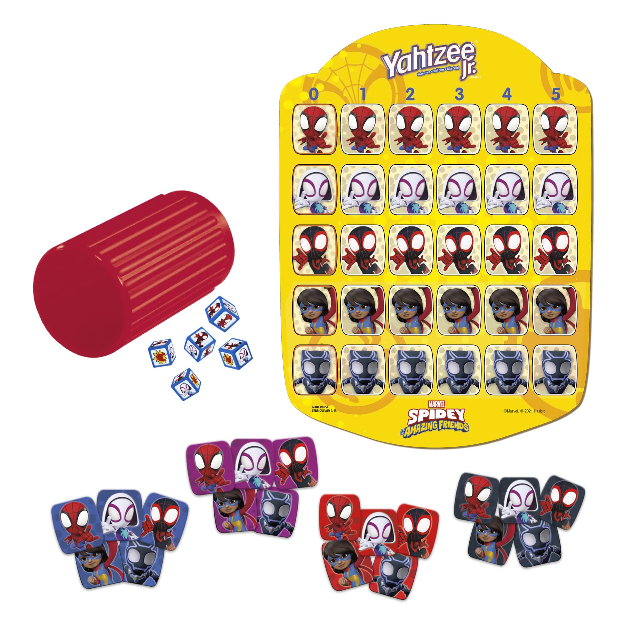 Foto 5 pulgar | Venta Internacional - Juego De Mesa Hasbro Gaming Yahtzee Jr. Marvel Spidey Friends