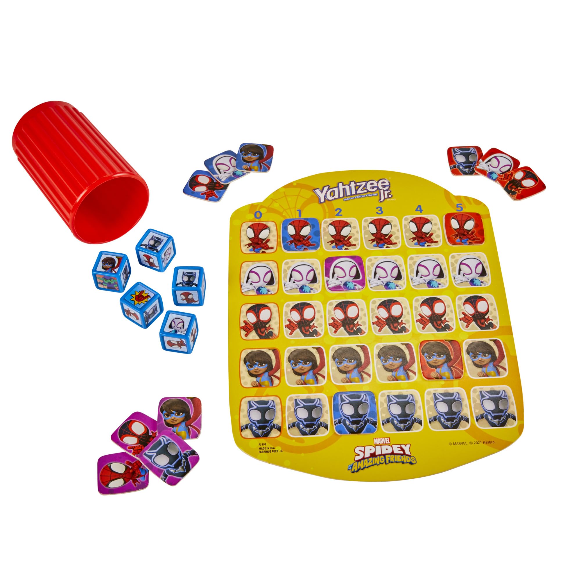Foto 6 pulgar | Venta Internacional - Juego De Mesa Hasbro Gaming Yahtzee Jr. Marvel Spidey Friends